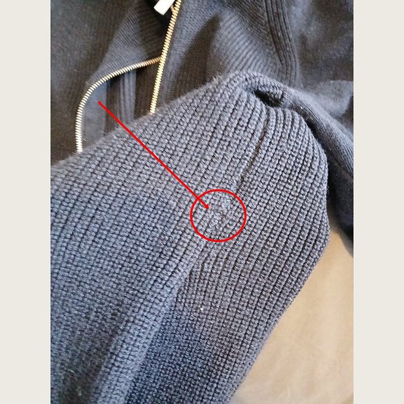 COS - Navy full zip wool sweater - Sz M - AS IS - Picture 6 of 8